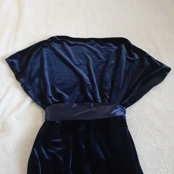 Petite Plume Women's Navy Blue Velour Jumpsuit Medium - Picture 11 of 14